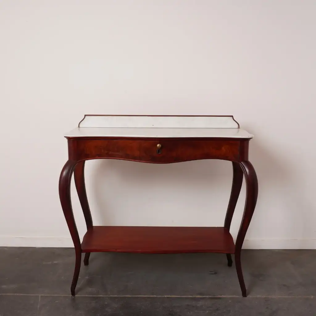 Console en bois et marbre 