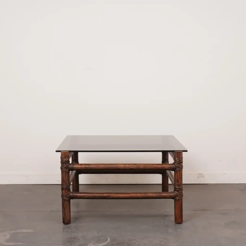 Table bout de canapé bambou vintage