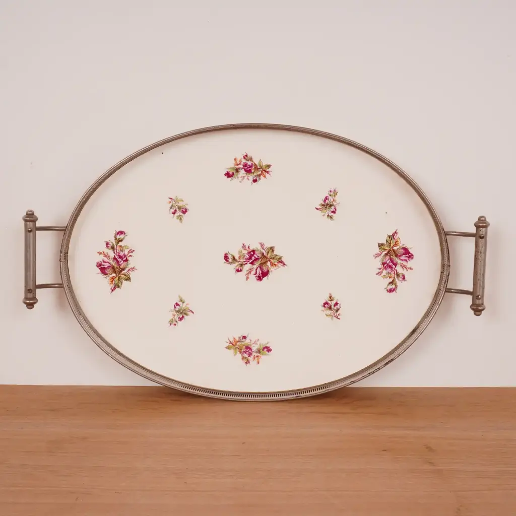 Plateau en faïence vintage