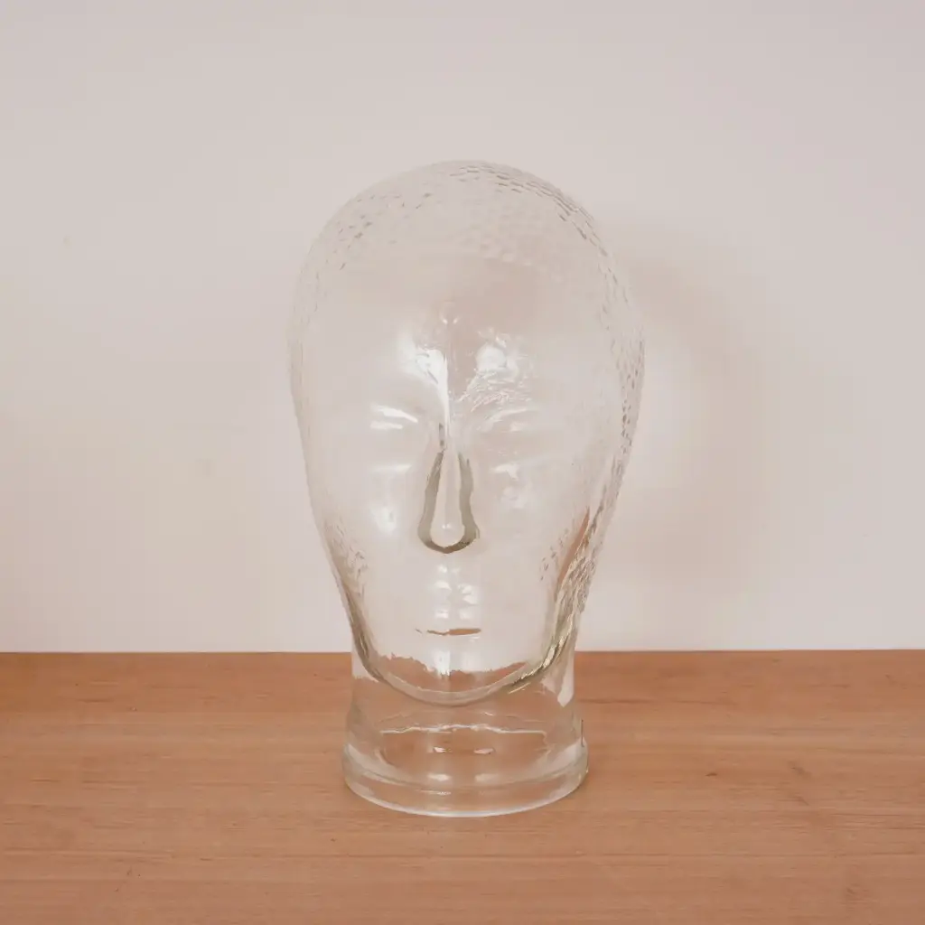 Tête de mannequin en verre vintage