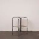 Table d'appoint métal/verre vintage