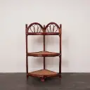 Etagère en coin bambou vintage