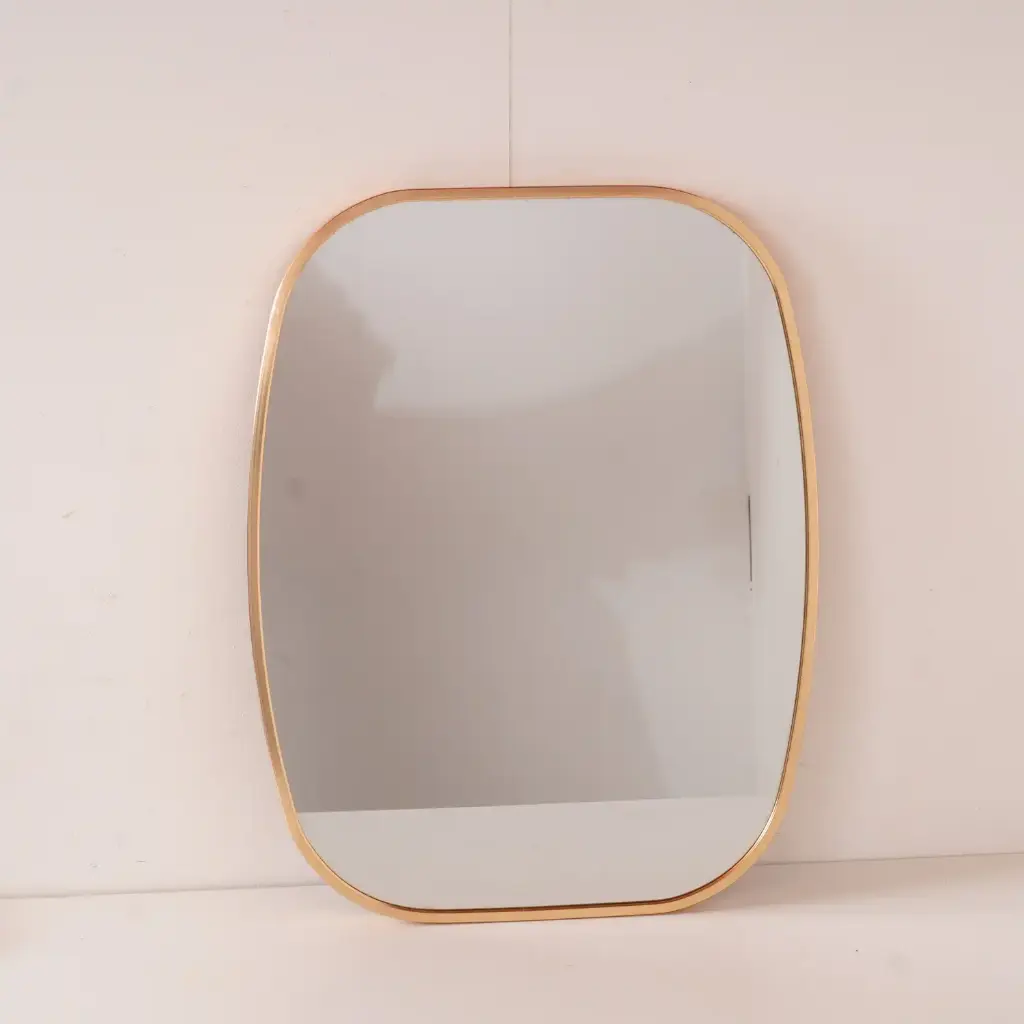 Miroir métal doré vintage