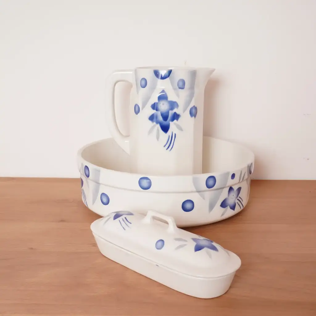 Set de toilette faïence vintage