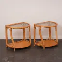 Paire de tables nuit bambou vintage