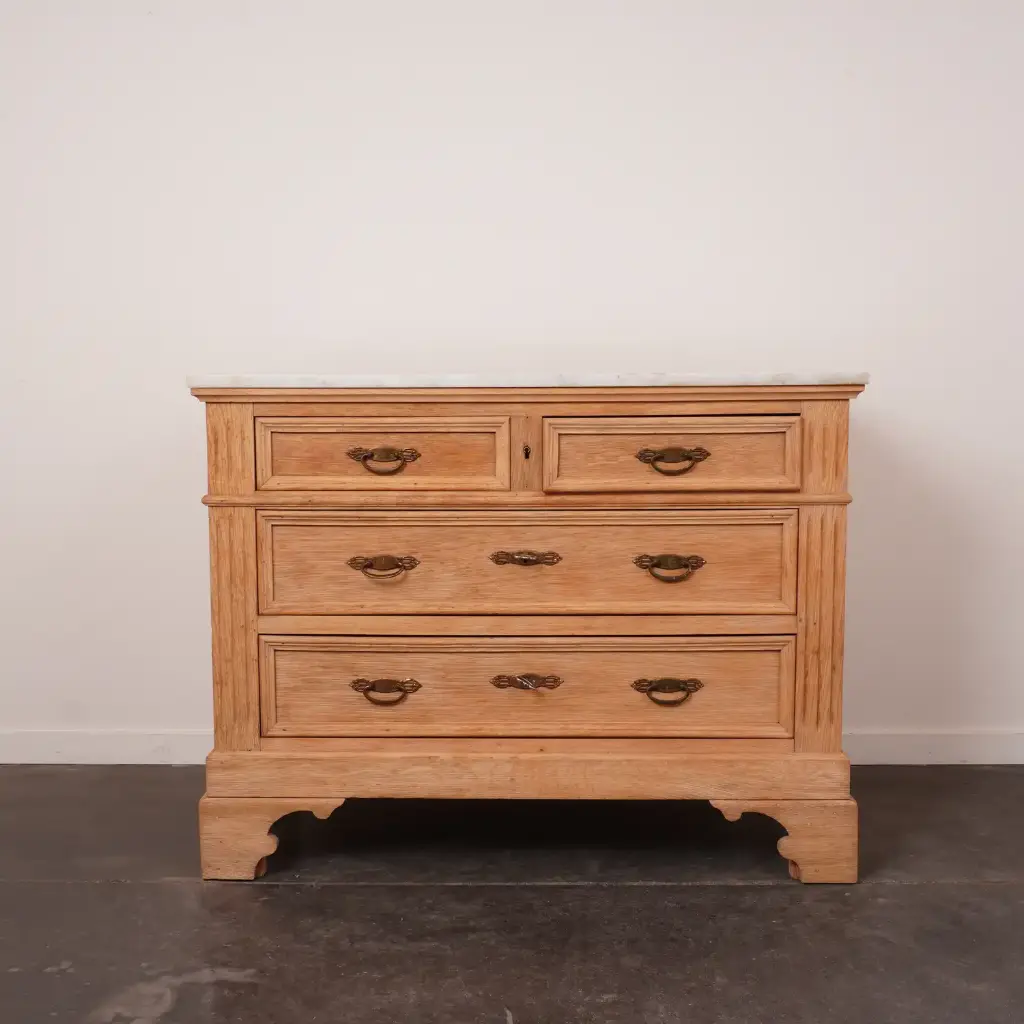 Commode en bois aérogommé/marbre