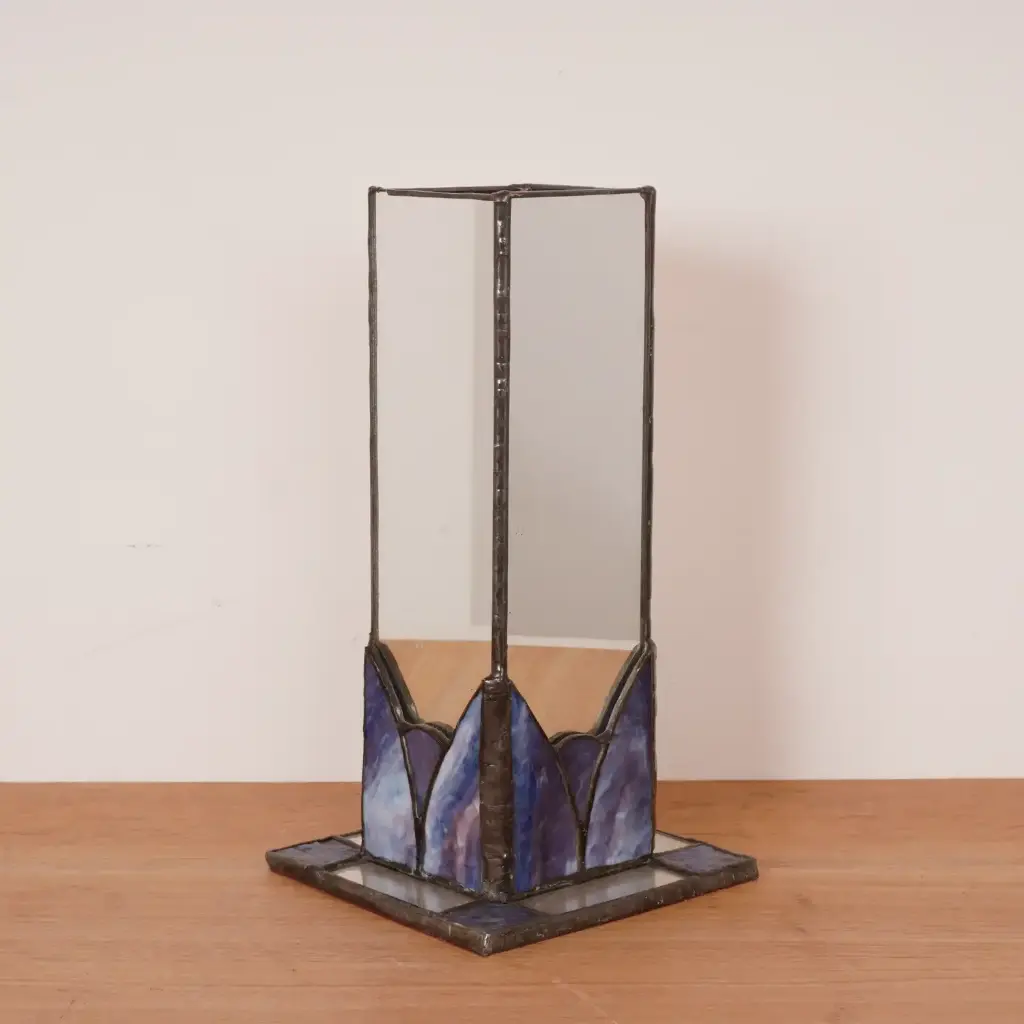 Vase miroir/pâte de verre vintage