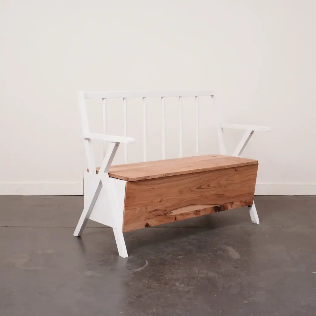 Banc coffre enfant en bois vintage