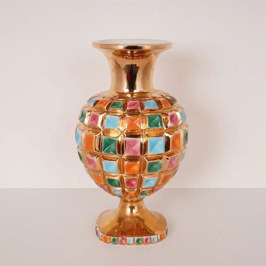 Vase en céramique colorée 60' Italie
