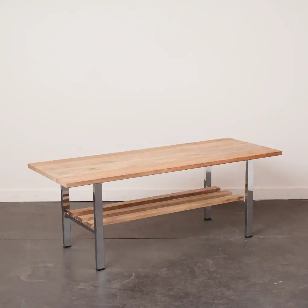 Table basse métal chromé vintage