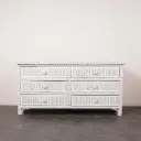 Commode double en rotin style Henry Link 