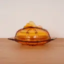 Bonbonnière verre ambré style Art Déco