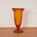 Vase verre ambré style Art Déco