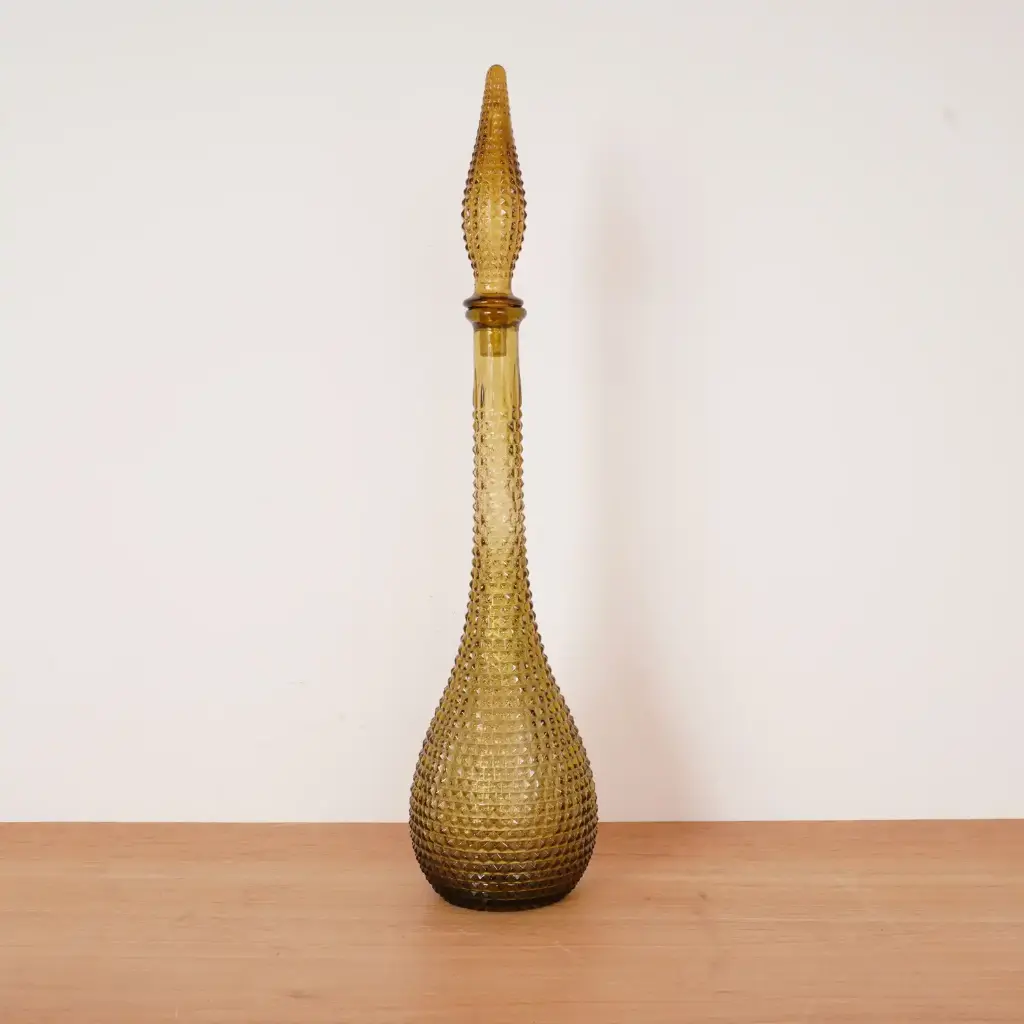 Carafe verre ambré d'Empoli Italie