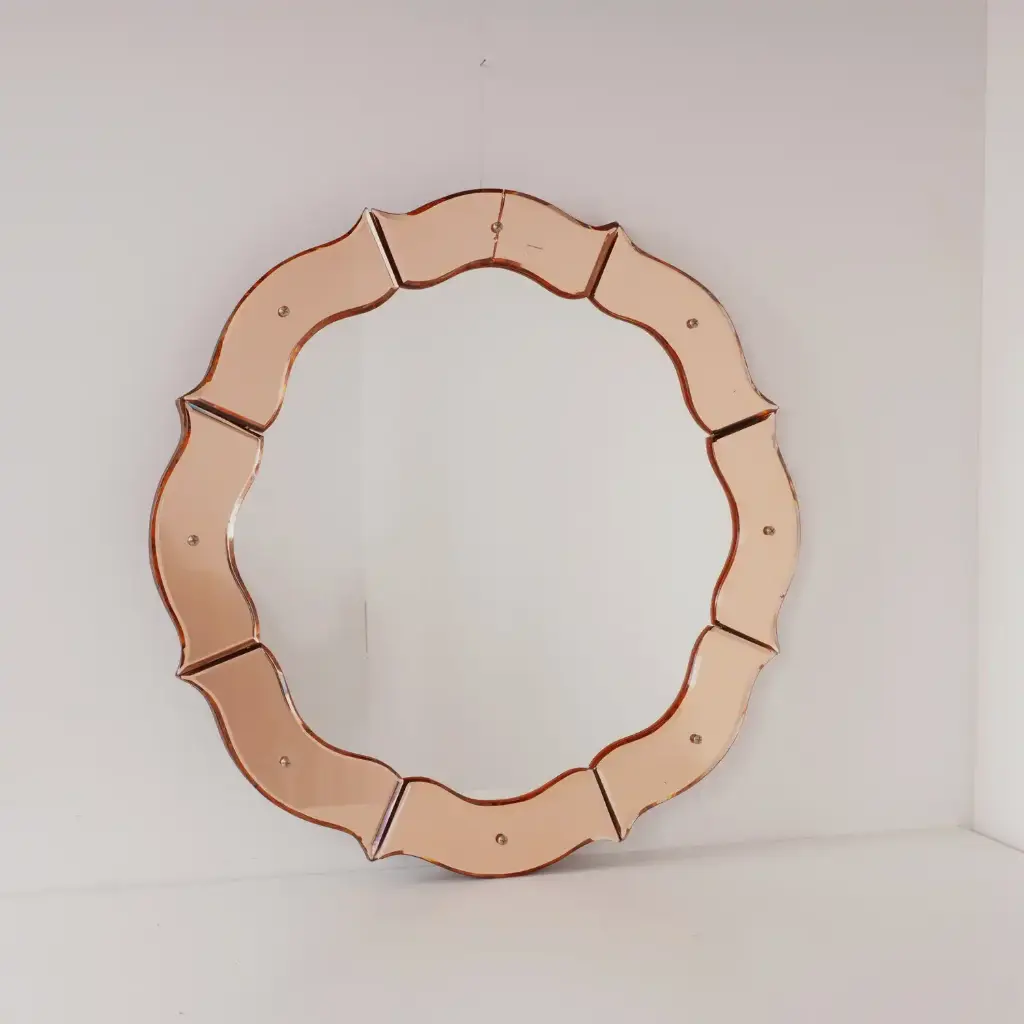Miroir en verre bicolore Art Déco