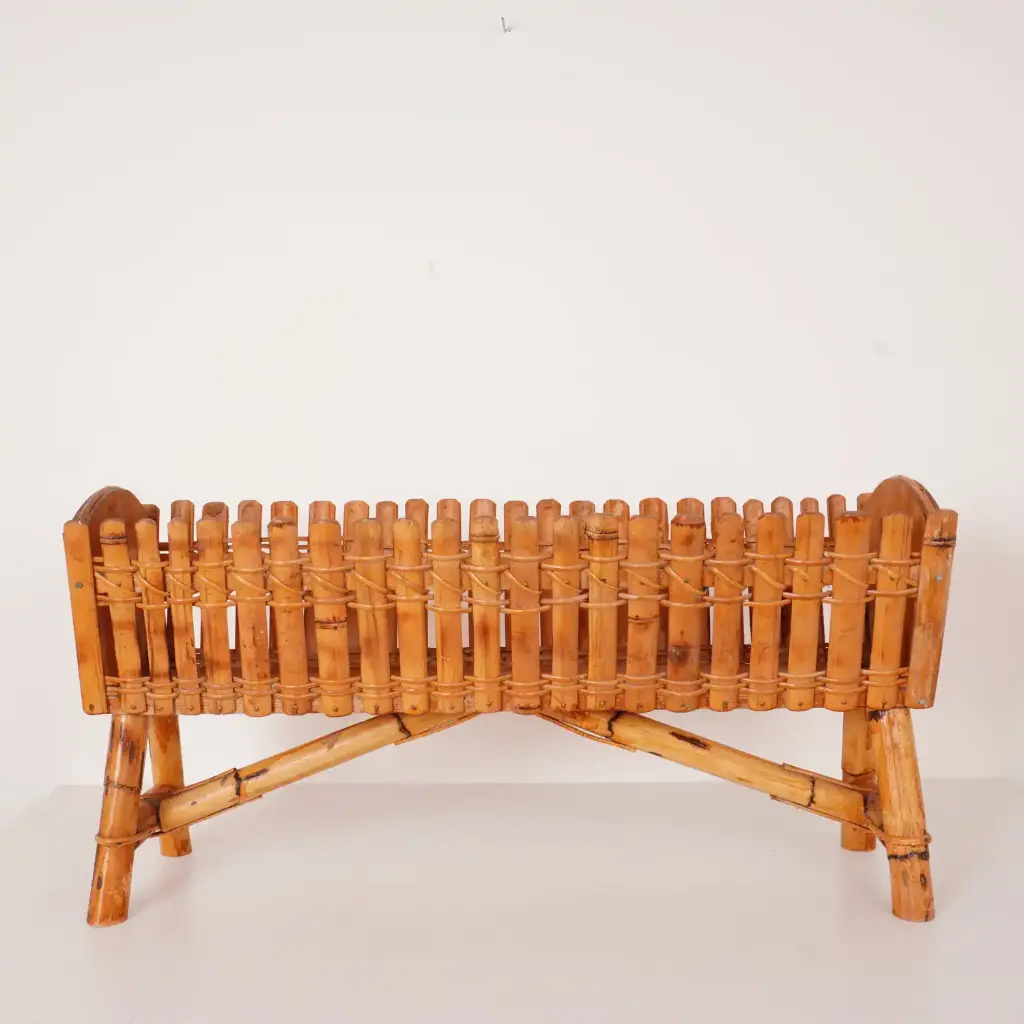 Jardinière en bambou vintage