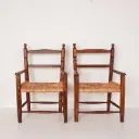 Paire de fauteuils enfants paillés