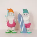 Paire de statuettes/nains en plâtre