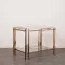 Table bout de canapé métal chromé vintage