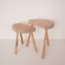 Paire de tabourets bois aérogommé