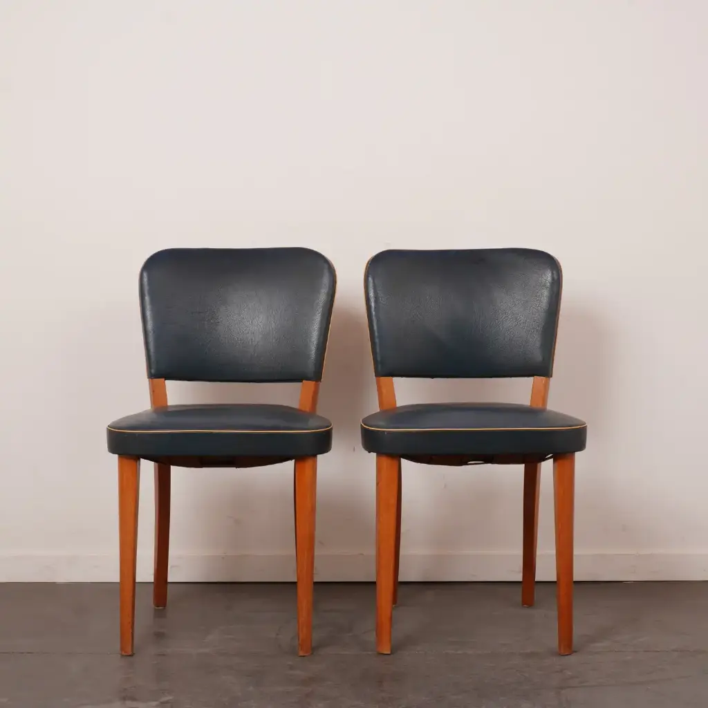 Paire de chaises simili vintage