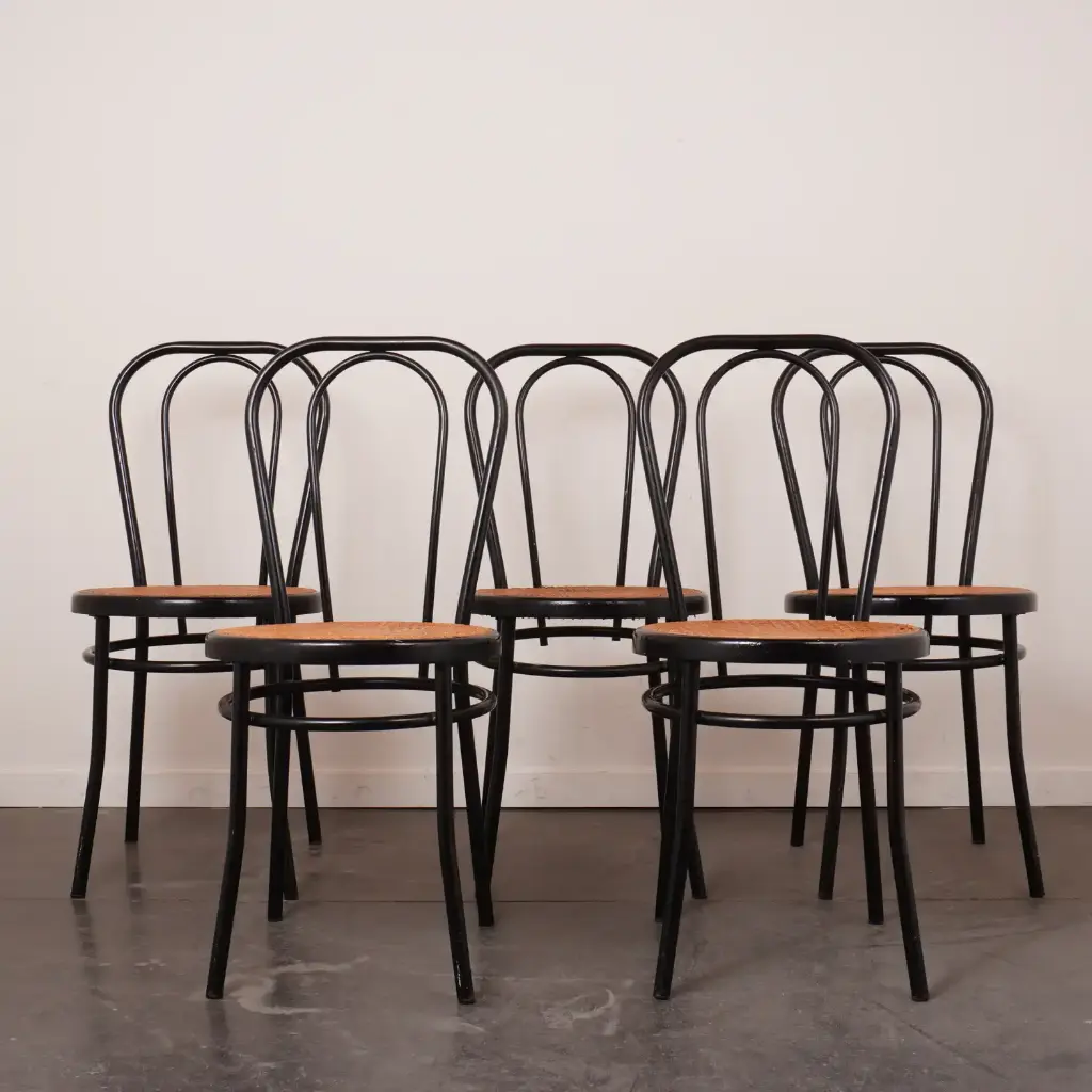 Série de 5 chaises bistrot Italie vintage