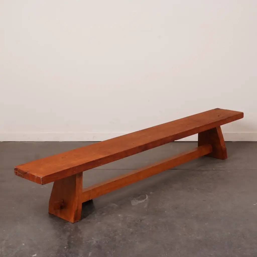 Banc d'école en chêne