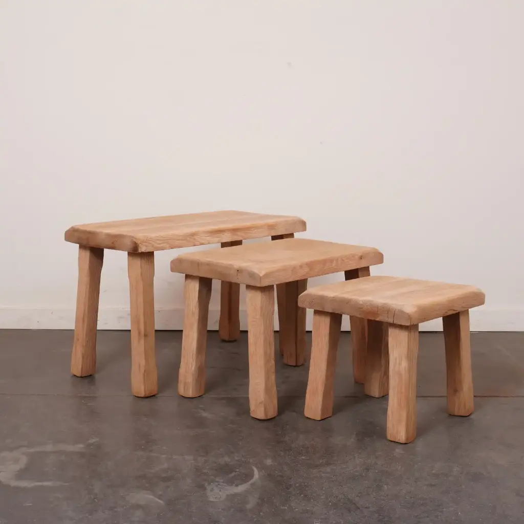 Tables gigognes bois aérogommé