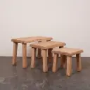 Tables gigognes bois aérogommé