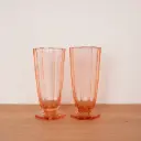 Paire de vases verre rose vintage