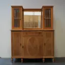 Meuble 2 corps vitrine bois aérogommé