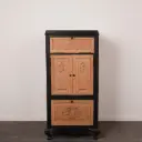 Meuble gramophone bois aérogommé/peint