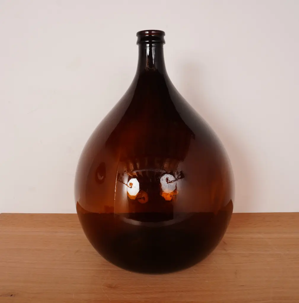 Dame jeanne verre ambré vintage