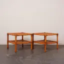 Paire tables basse rotin vintage