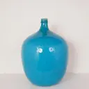 Dame jeanne en verre peint vintage