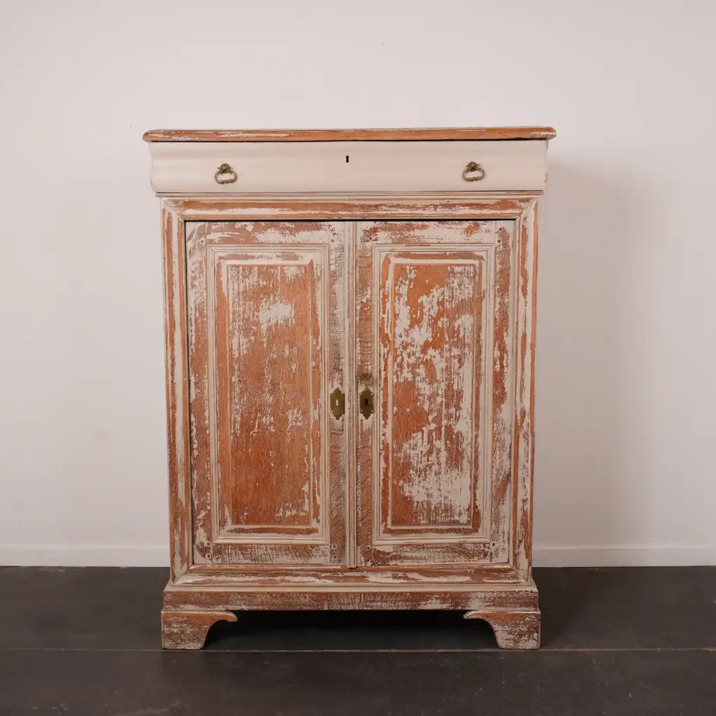 Meuble "Bonheur du jour" bois peint