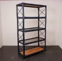 Etagère en bambou bleu vintage