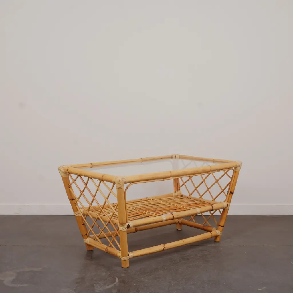 Table basse bambou vintage