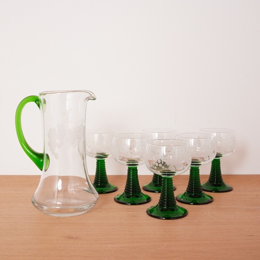 [SU0777] Carafe alsacienne + 6 verres