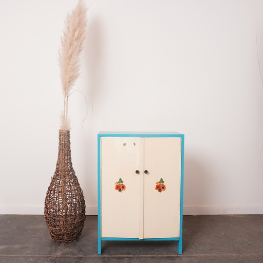 [SU0869] Penderie en bois poupée vintage