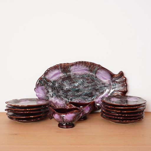 [SU1058] Service à poisson VALLAURIS vintage