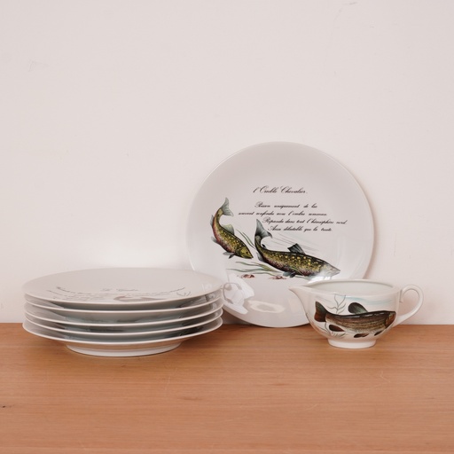 [SU1413] Service à poissons porcelaine de Limoges