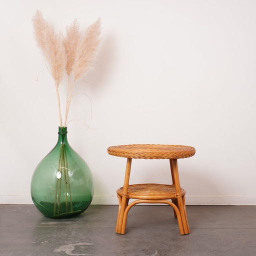 [SU1440] Table basse rotin vintage