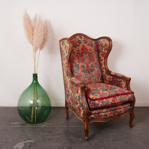 [SU1842] Fauteuil bergère velours