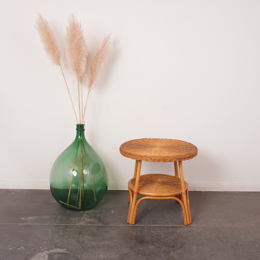 [SU1861] Table basse en rotin vintage