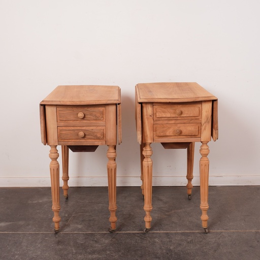 [SU2059] Paire tables de chevet bois aérogommé