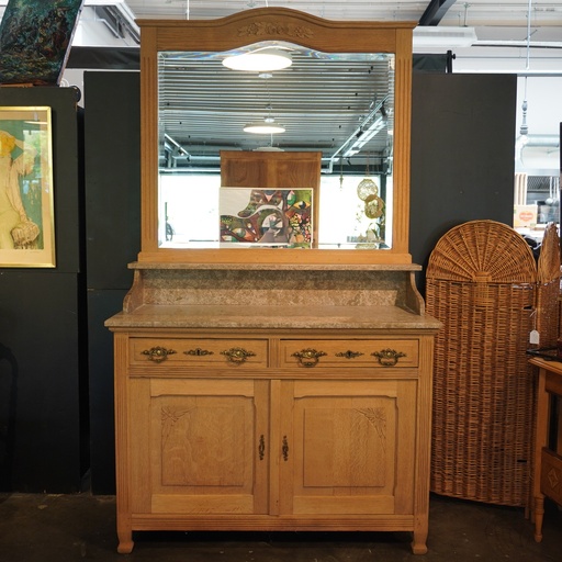 [SU2106] Meuble de toilette bois aérogommé
