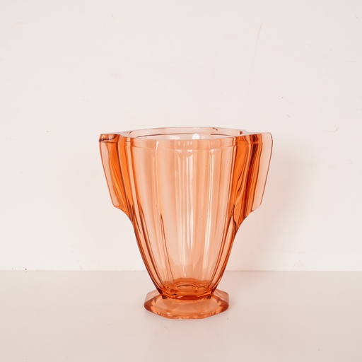 [SU2118] Vase verre rosé vintage