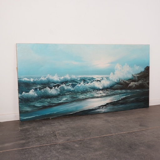[SU2180] Huile sur toile "Bord de mer"