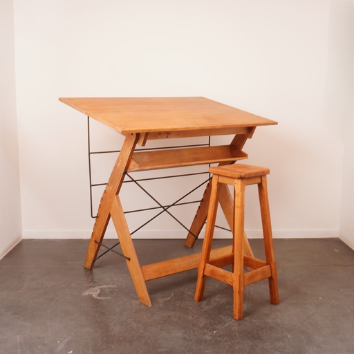 [SU2367] Table de dessin industriel vintage